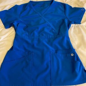Perfect Stretch XS Royal Blue Scrub Set